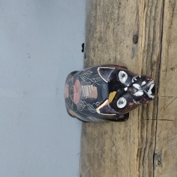 Vintage Hand Carved Soapstone Kenyan Cat Figurine - Picture 2 of 6